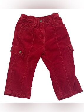 Janie and Jack Homespun Style Red Corduroy Cargo Pants 18-24 months